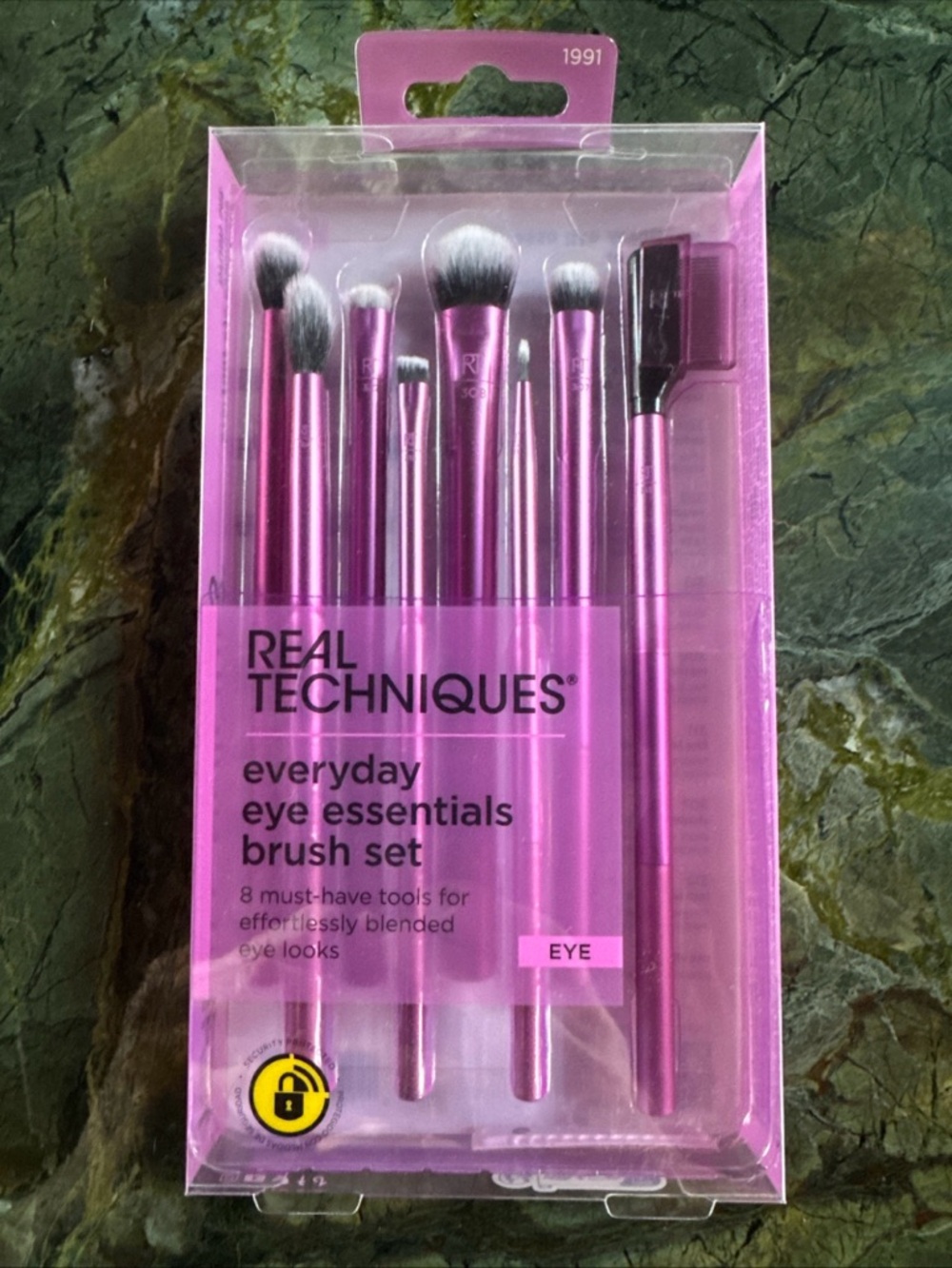 Real Techniques Eye Brush Set - Metallic Pink Handles with Gray/White Bristles